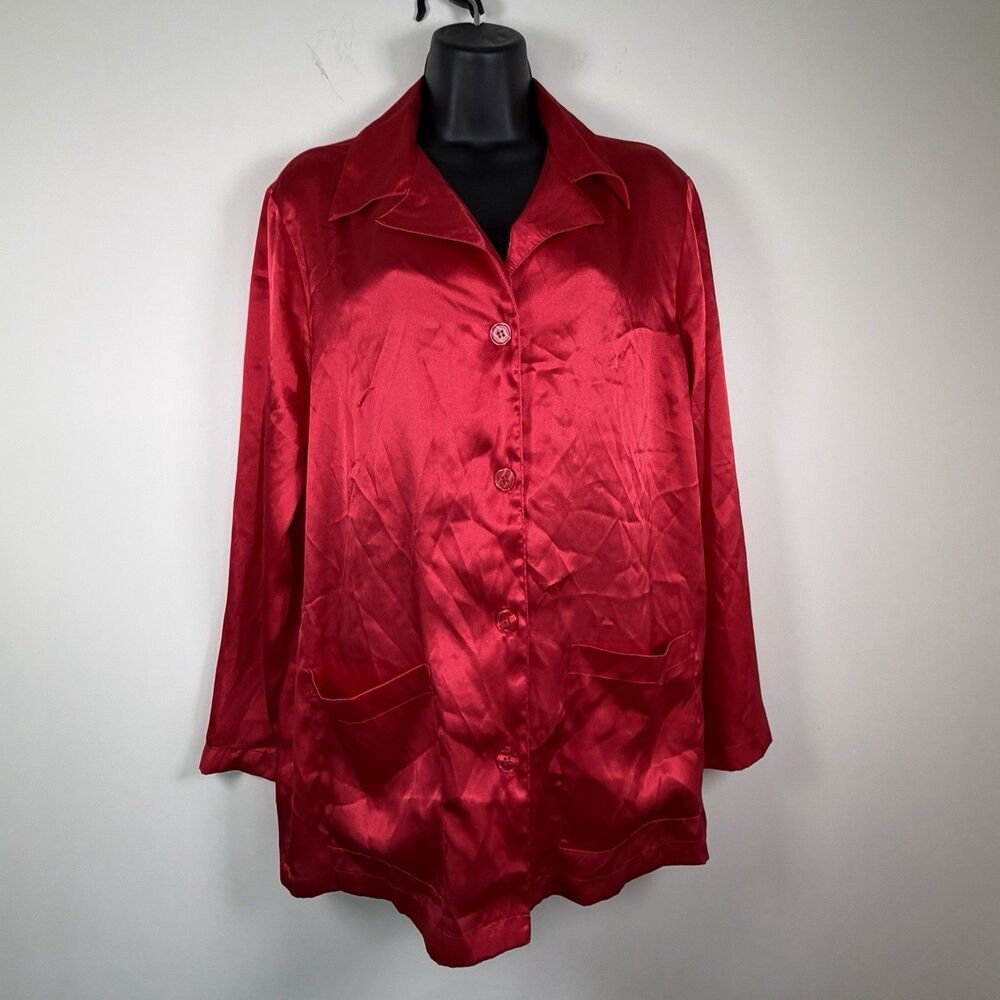 Victoria's Secret Red Silky Nightshirt Sz M